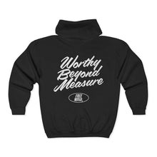 Load image into Gallery viewer, Worthy Beyond Measure Zip Hoodie - Black