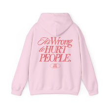 Load image into Gallery viewer, It's Wrong To Hurt People Hoodie – Light Pink