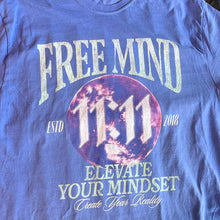 Load image into Gallery viewer, Free Mind 11:11 T-Shirt – Elevate Your Mindset, Create Your Reality - Flo Blue