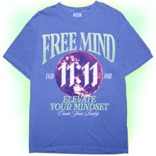 Load image into Gallery viewer, Free Mind 11:11 T-Shirt – Elevate Your Mindset, Create Your Reality - Flo Blue