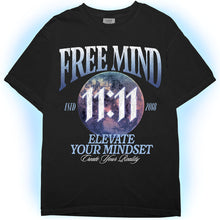 Load image into Gallery viewer, Free Mind 11:11 T-Shirt – Elevate Your Mindset, Create Your Reality - Black