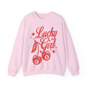 Lucky Girl Sweatshirt – Light Pink