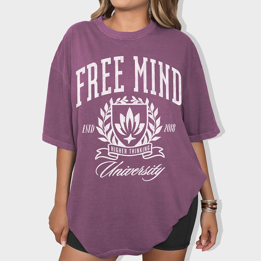 Free Mind University T-Shirt – Berry