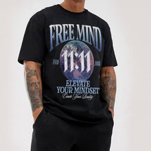 Load image into Gallery viewer, Free Mind 11:11 T-Shirt – Elevate Your Mindset, Create Your Reality - Black
