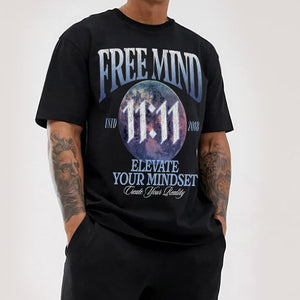 Free Mind 11:11 T-Shirt – Elevate Your Mindset, Create Your Reality - Black