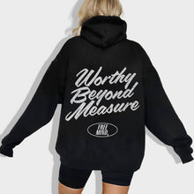 Load image into Gallery viewer, Worthy Beyond Measure Hoodie – Black
