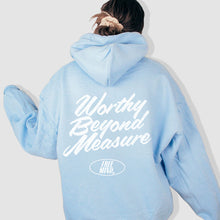 Load image into Gallery viewer, Worthy Beyond Measure Hoodie – Light Blue
