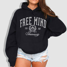 Load image into Gallery viewer, Free Mind University Hoodie – Black
