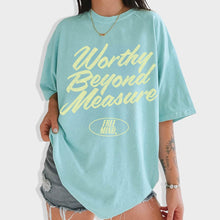 Load image into Gallery viewer, Worthy Beyond Measure T-Shirt – Chalky Mint
