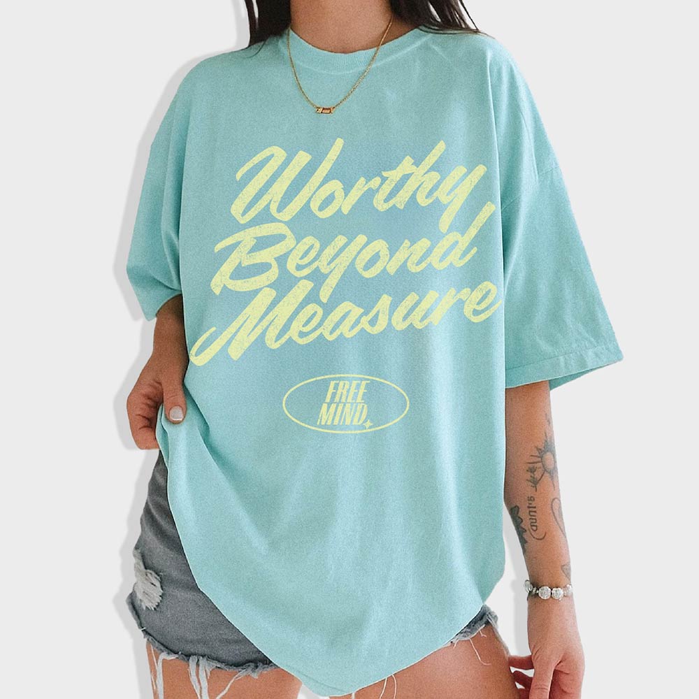 Worthy Beyond Measure T-Shirt – Chalky Mint
