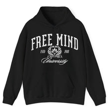 Load image into Gallery viewer, Free Mind University Hoodie – Black
