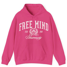 Load image into Gallery viewer, Free Mind University Hoodie – Heliconia Pink
