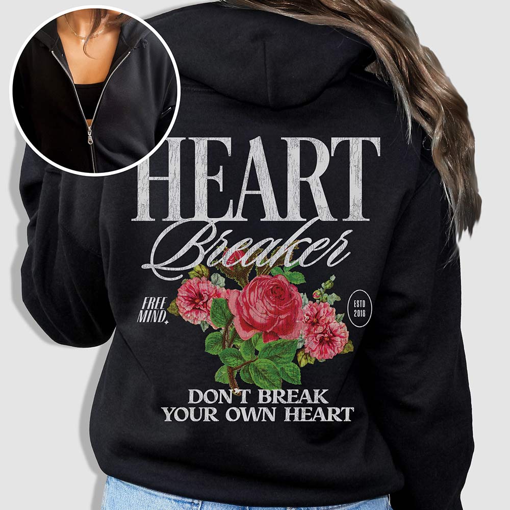 Heartbreaker Zip Hoodie - Black